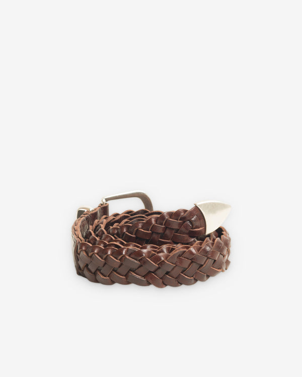 Stüssy - Men's Leather Braided Belt - (Brown)