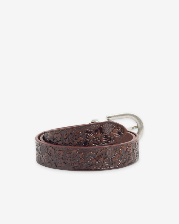 Stüssy - Men's Leather Hawaiian Belt - (Brown)