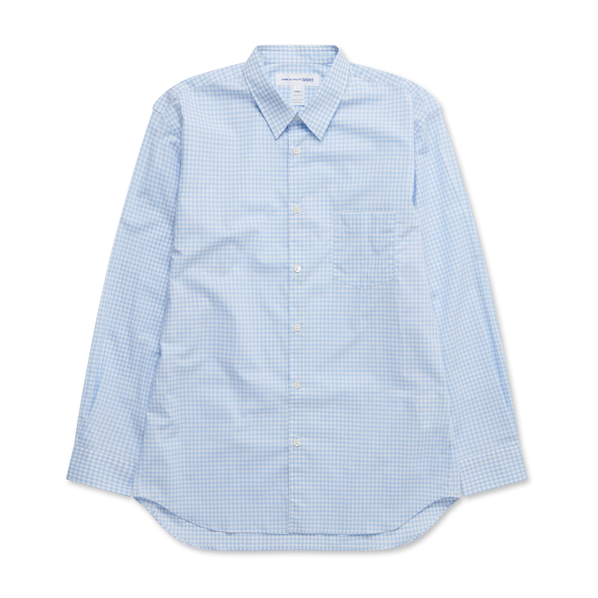 CDG Shirt Forever - Classic Fit Checked Shirt - (Blue) view 1