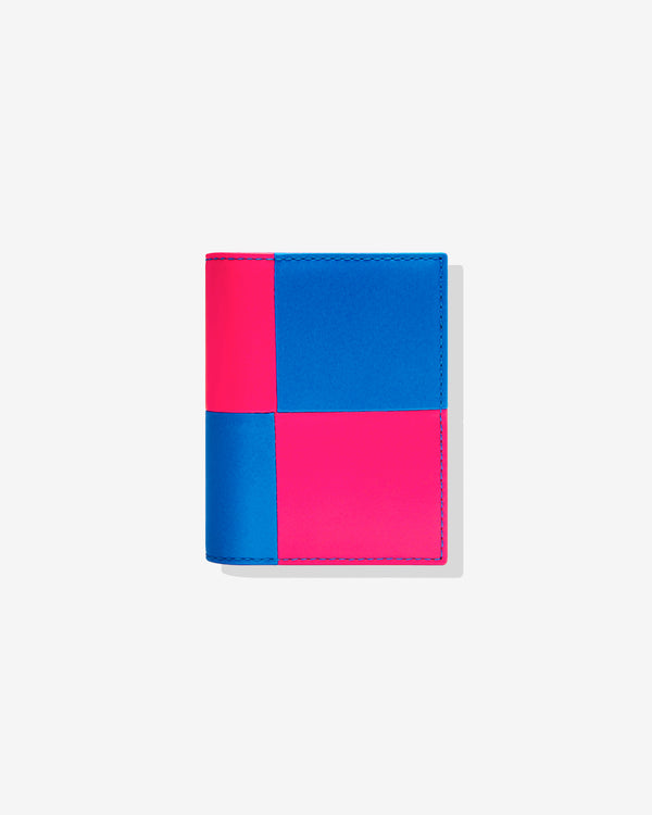 CDG Wallet - Fluo Squares Pink/Blue Bifold Wallet - (SA0641FS)