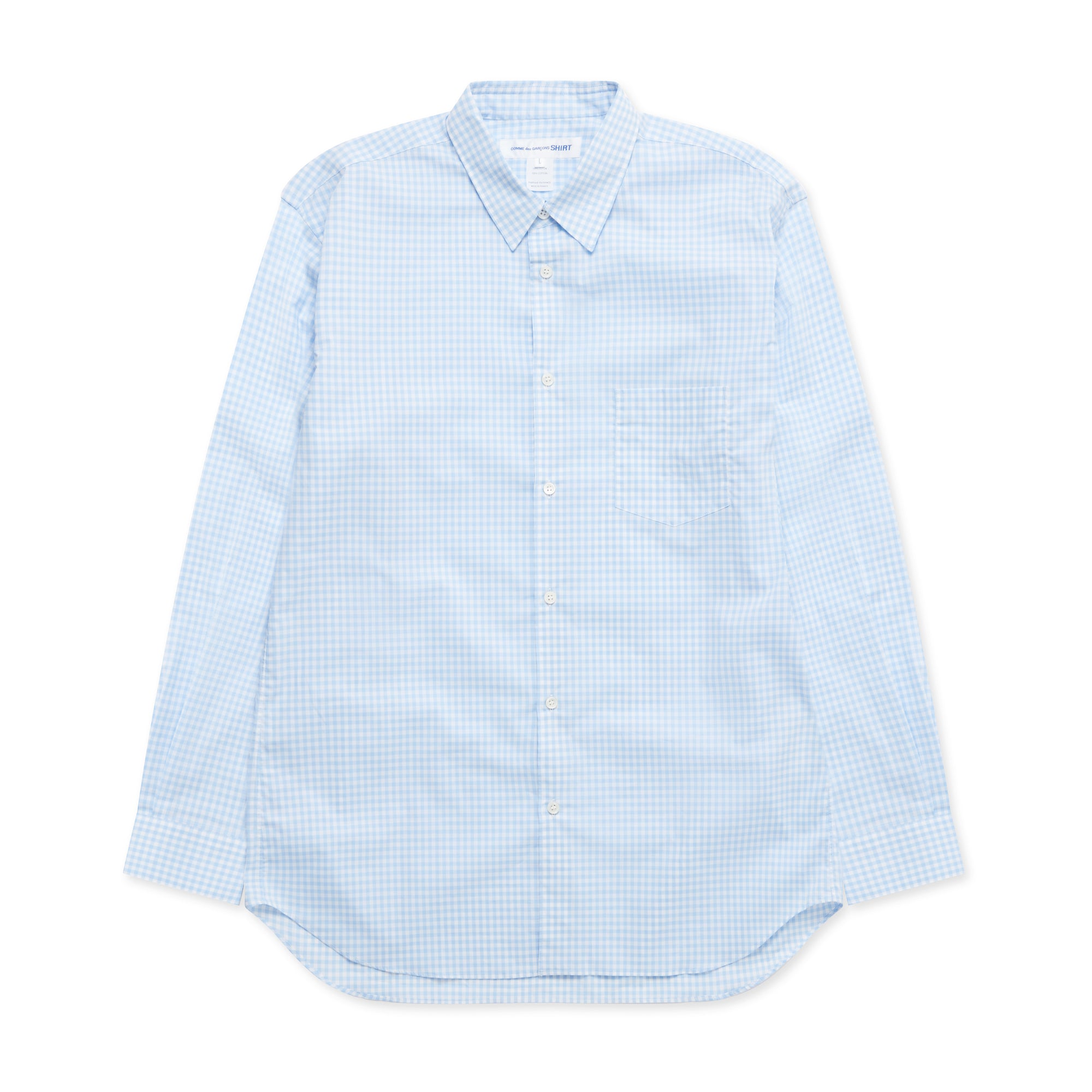 CDG Shirt Forever - Classic Fit Checked Shirt - (Blue) view 1