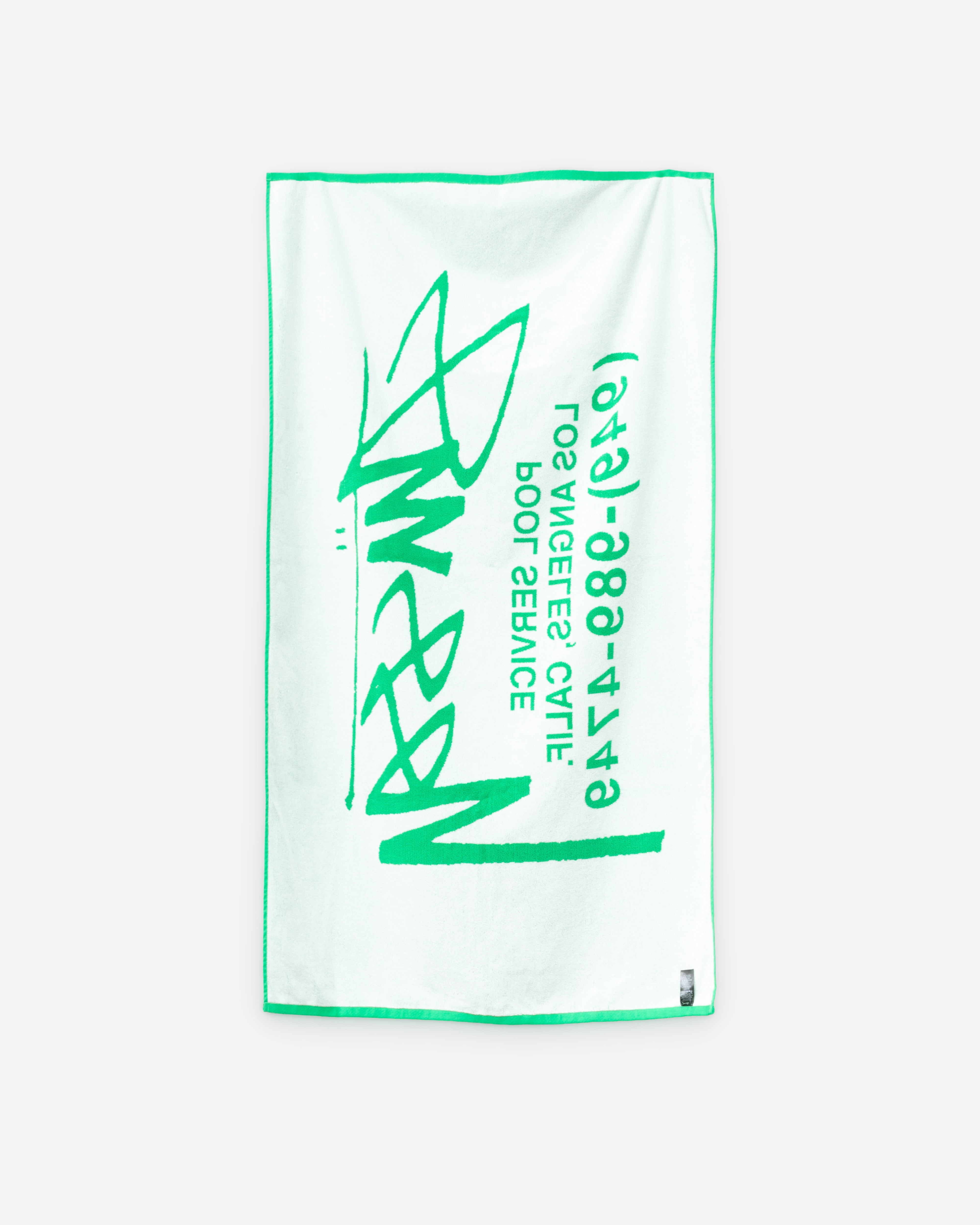 Stüssy: Pool Service Beach Towel (Green) | Dover Street Market London
