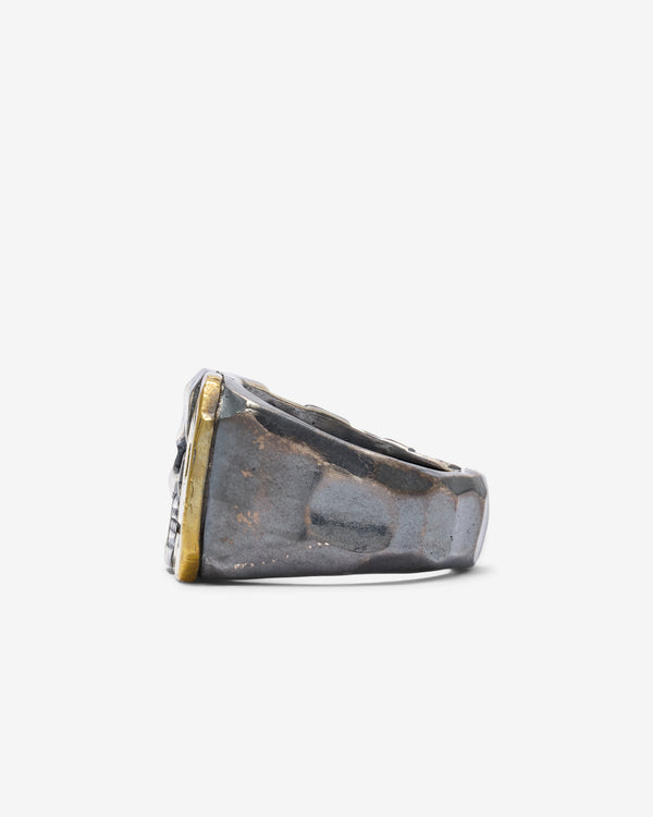 13 Lucky Monkey - Long Smile Square Ring - (Silver, Brass)
