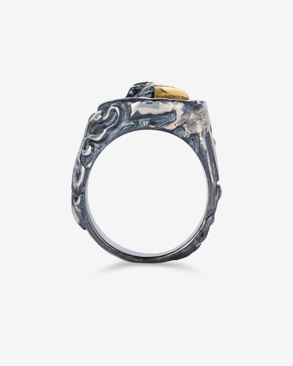13 Lucky Monkey  - Medium Microdose Ring -  (Silver/Black)