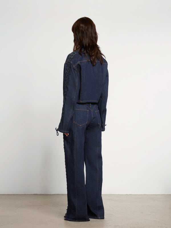 Jean Paul Gaultier - Women’s Oversize Cropped Denim Jacket - (Indigo)