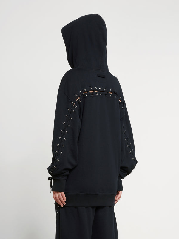Jean Paul Gaultier - Oversize Laced Hoodie - (Black)