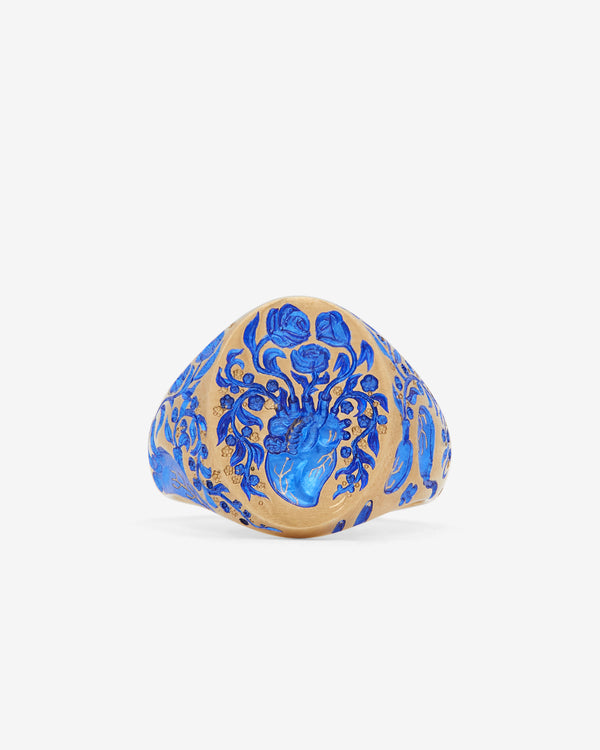 Castro - Classic Heart Ring - (Blue)