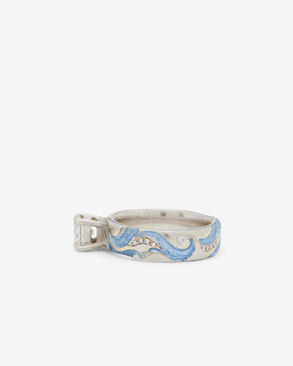 Castro - Wave Engagement Ring - (Blue)