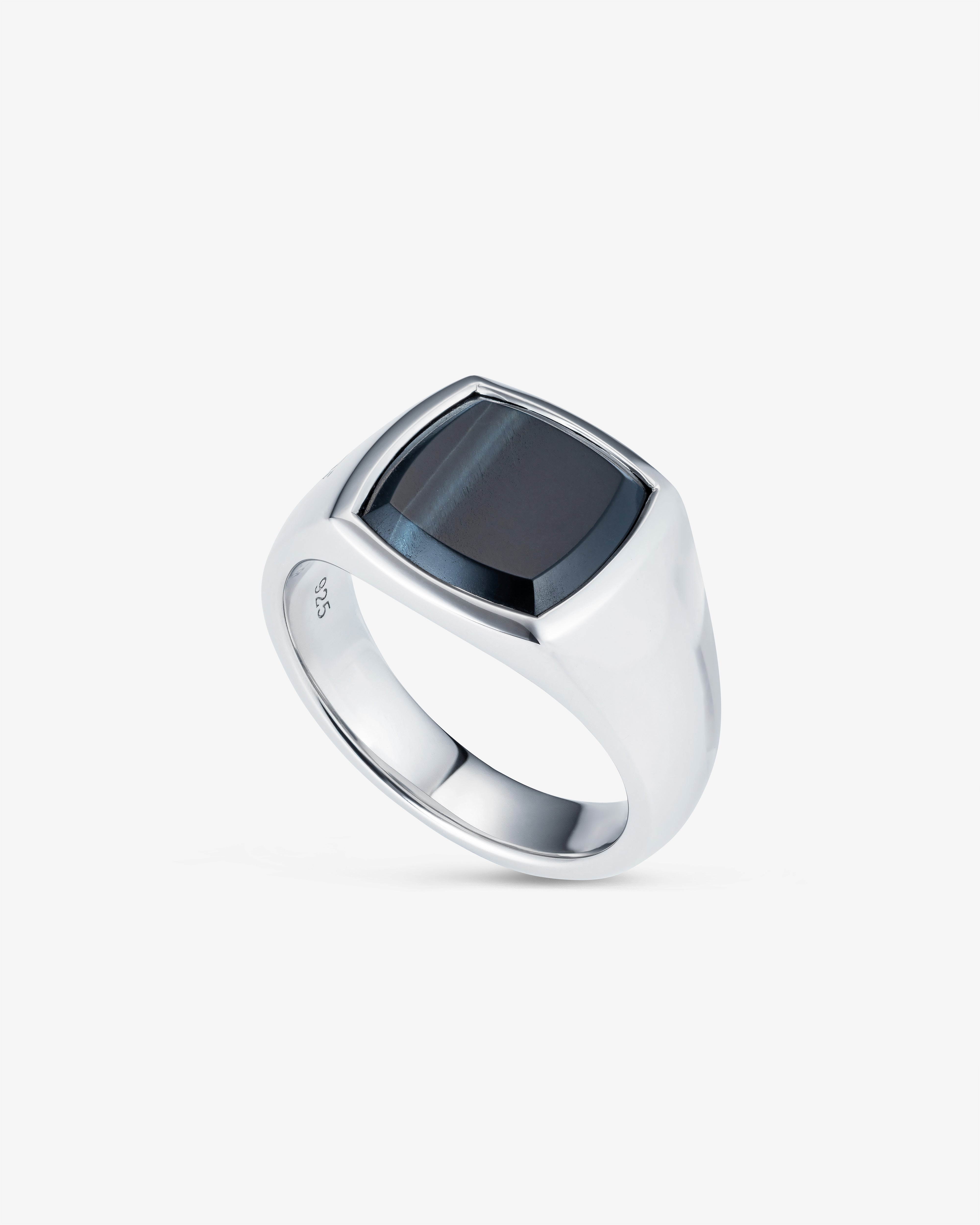 Tom Wood: Kay Ring Blue Hawk Eye (Silver) | Dover Street Market London
