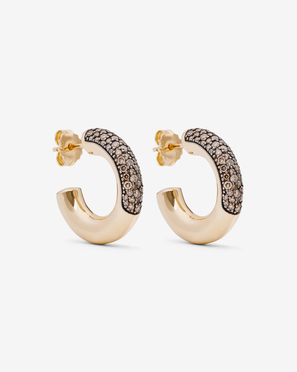 Lucy Delius - Signature Pavé Chubby Hoop - (Yellow Gold)