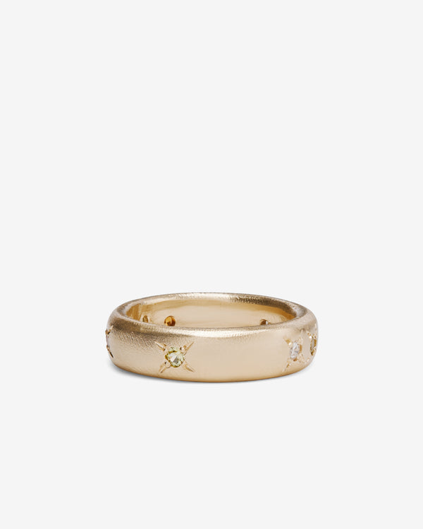 Seb Brown - Cigar Band With Stones - (9K Yellow Gold)