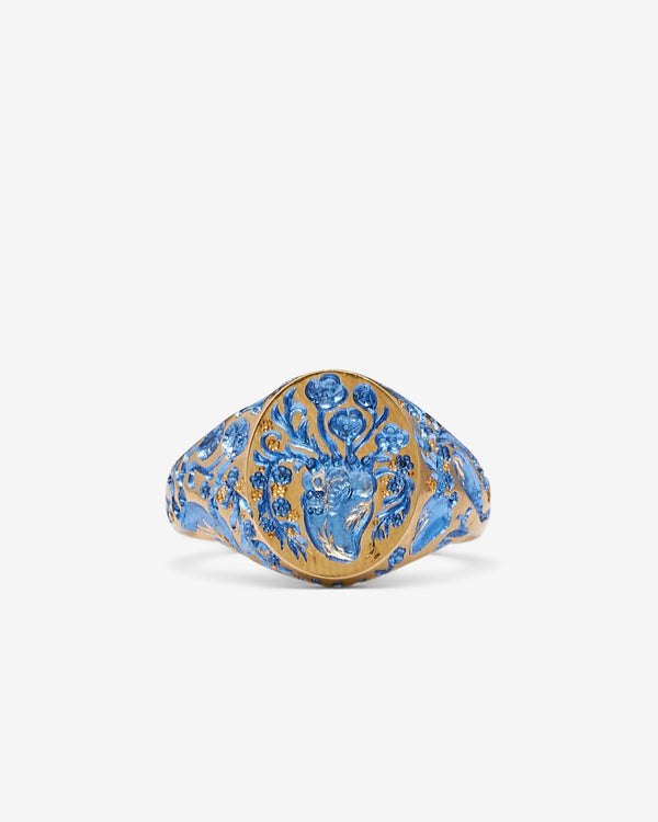 Castro -  Mini Heart Ring - (Blue)