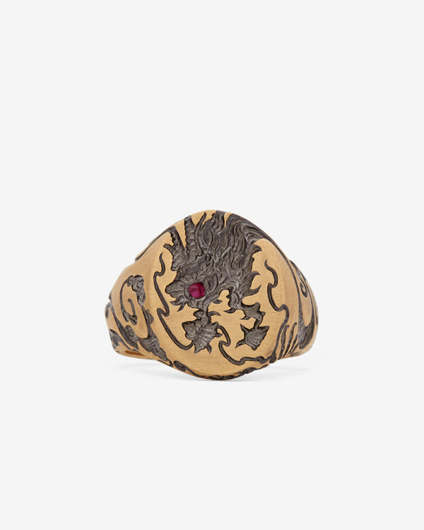 Castro -  Dragon Signet Ring - (Black)