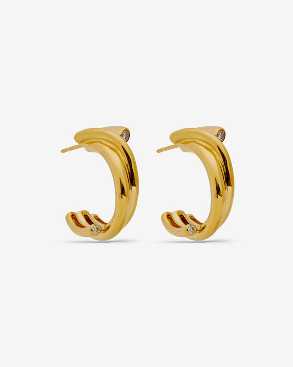 Completed Works - Women's Zirconia and Recycled Gold Vermeil Earrings - (Yellow Gold)