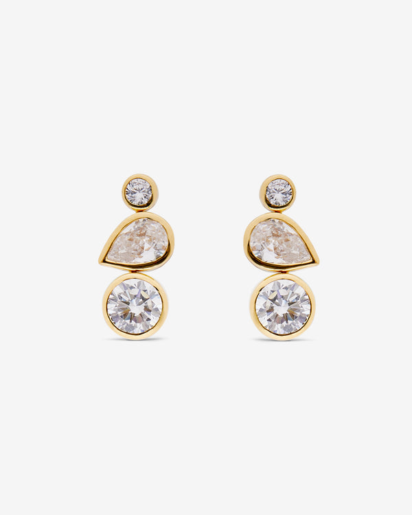 Completed Works - Women's Cubic Zirconia and Gold Vermeil Earrings - (Yellow Gold)