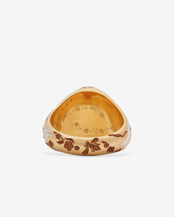 Castro - Swallow And Hummingbird Signet Ring - (Yellow Gold)