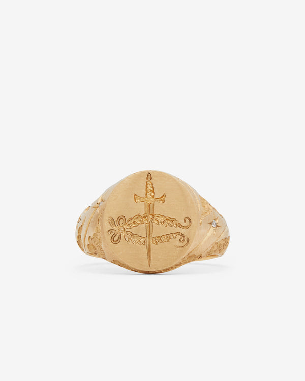 Castro - Shield Maiden Signet - (Yellow Gold)