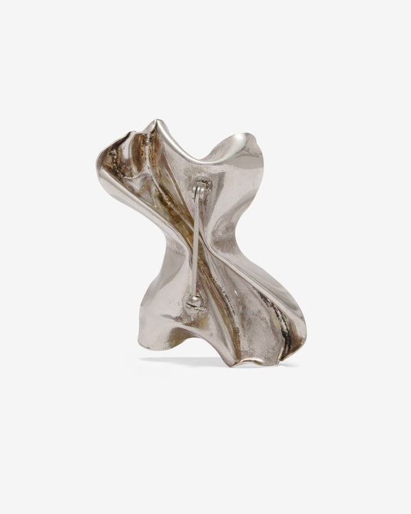 Old Jewelry - Crumple Brooch - (Silver)