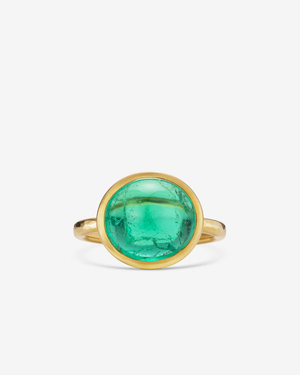 William Welstead  - Cabachon Emerald Ring -  (Yellow Gold)