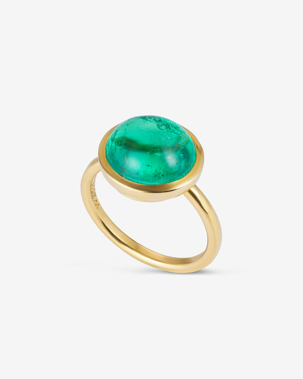William Welstead  - Cabachon Emerald Ring -  (Yellow Gold)