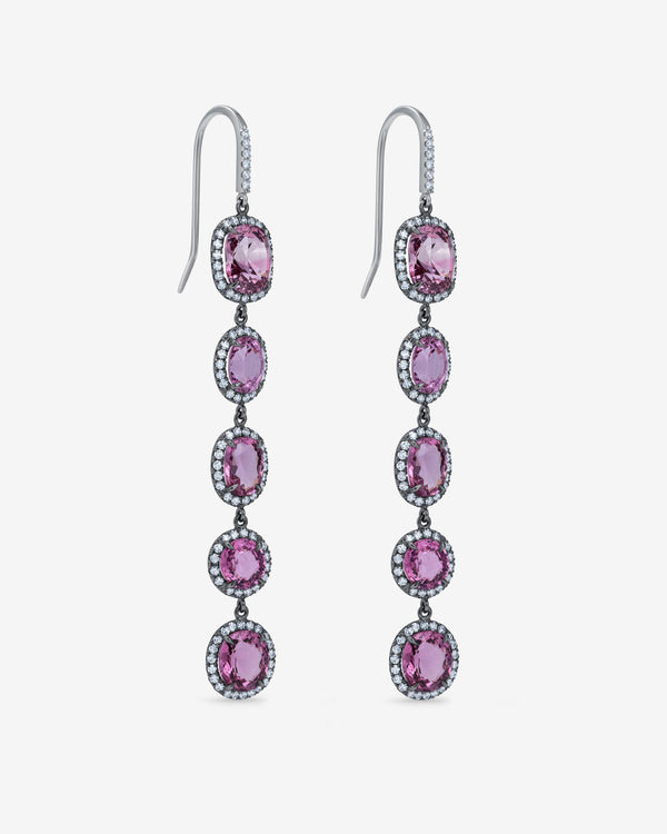 William Welstead  - Pink Spinel Drop Earrings -  (Yellow Gold)