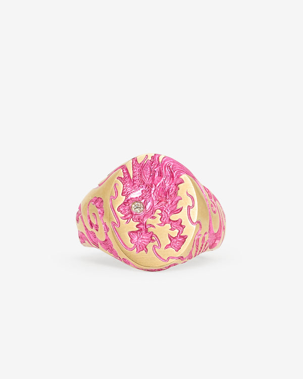 Castro - Dragon Signet Ring - (Pink)