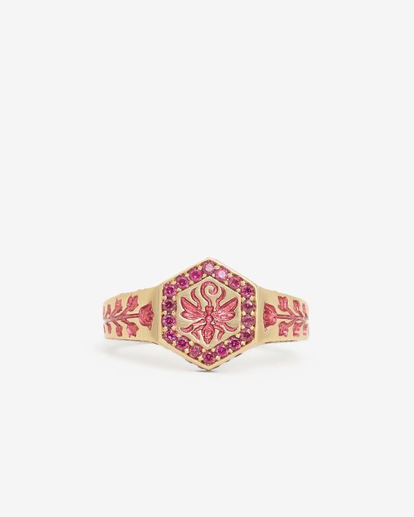 Castro - Bee Hexagon Signet - (Pink)