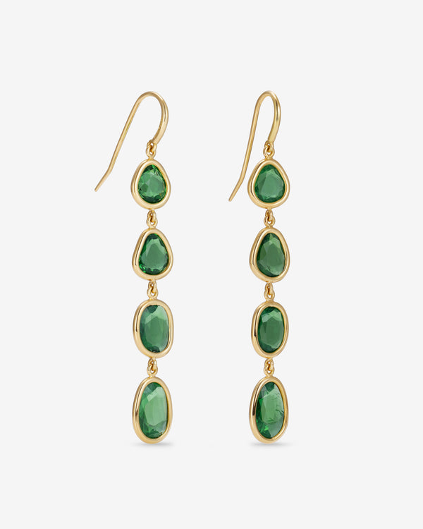 William Welstead  - Tsavorite Drop Earrings -  (Yellow Gold)