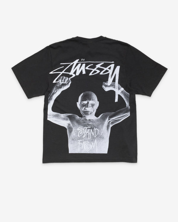 Stüssy Men's Stand Firm Pig. Dyed Tee - Faded Black