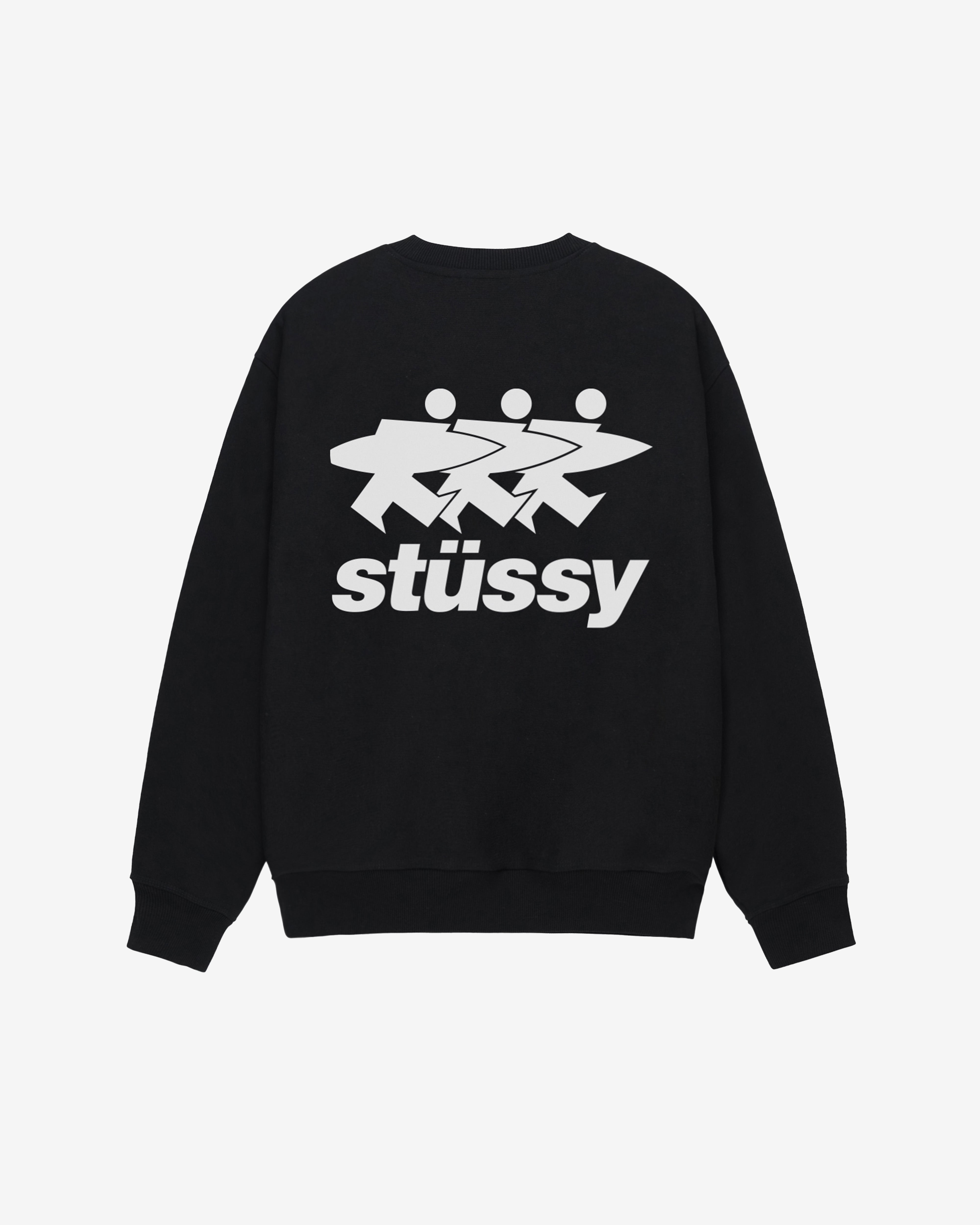 Stussy - Men's Surfwalk Crew - (Black) | Dover Street Market E ...