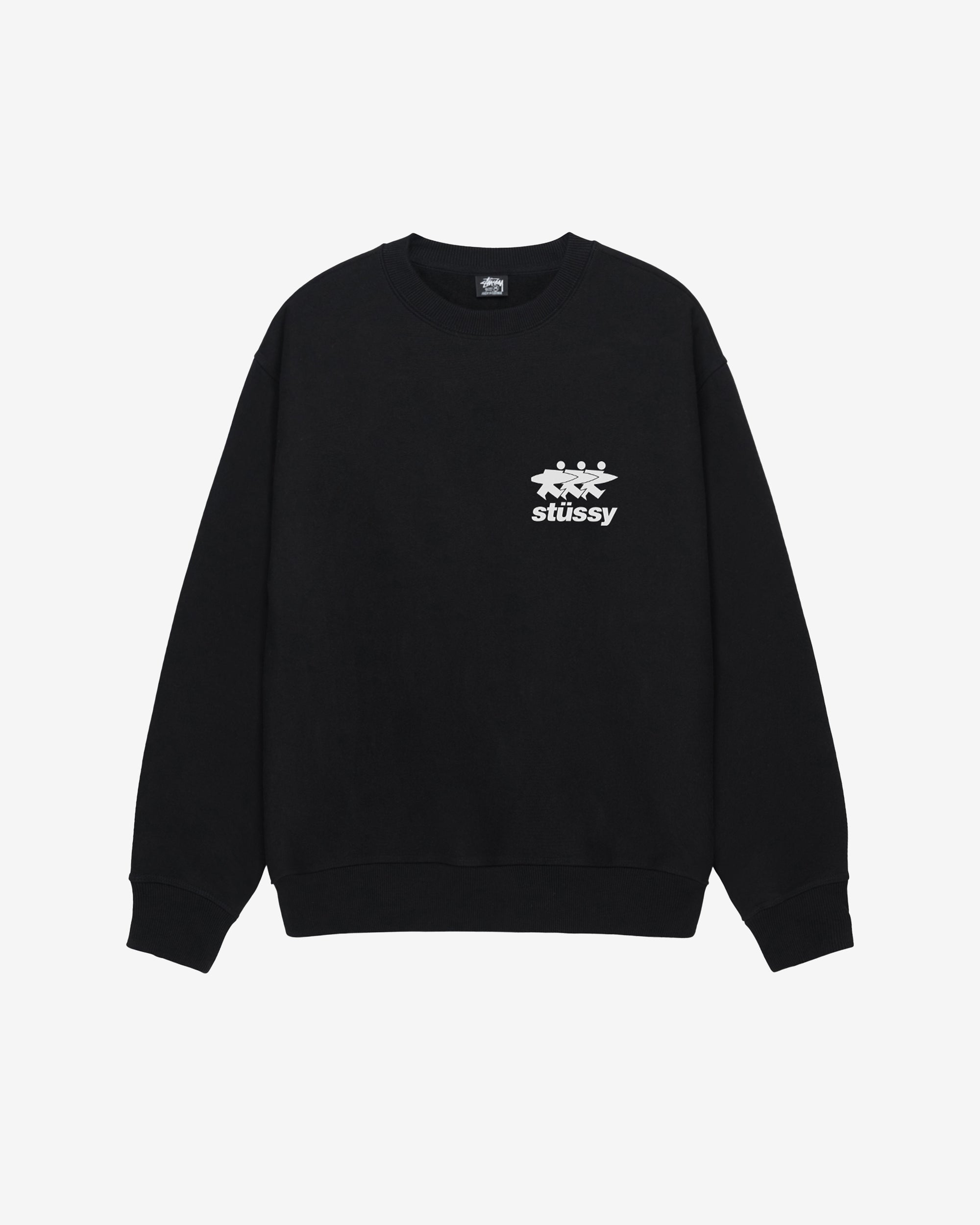 Stussy: Men's Surfwalk Crew (Black) | DSML E-SHOP