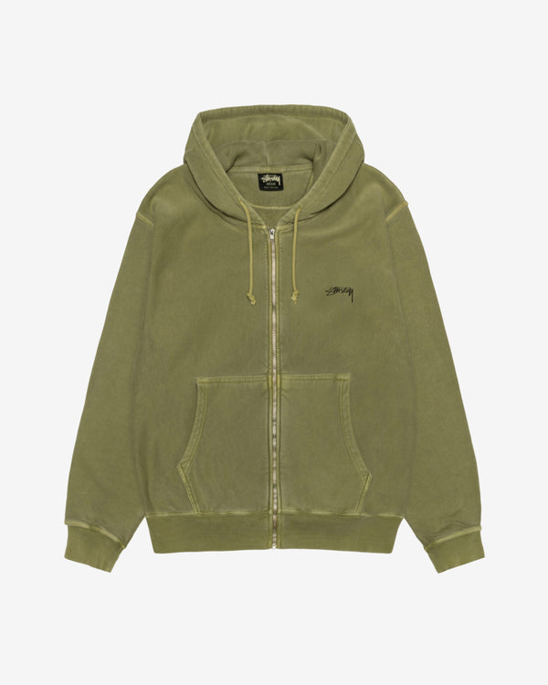 Stussy - Men's Smooth Stock Pig Dyed Zip Hood - (Olive)
