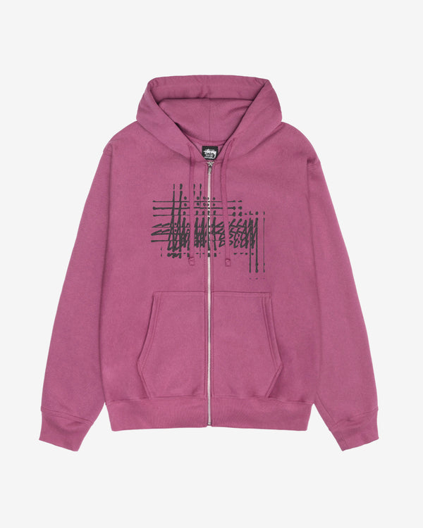 Stüssy - Men's Refracted Zip Hood - (Berry)