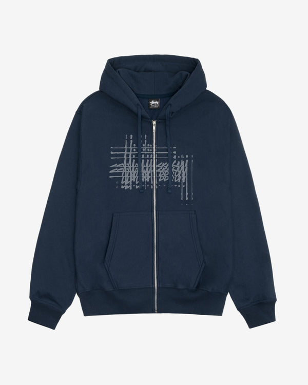 Stüssy - Men's Refracted Zip Hood - (Navy)