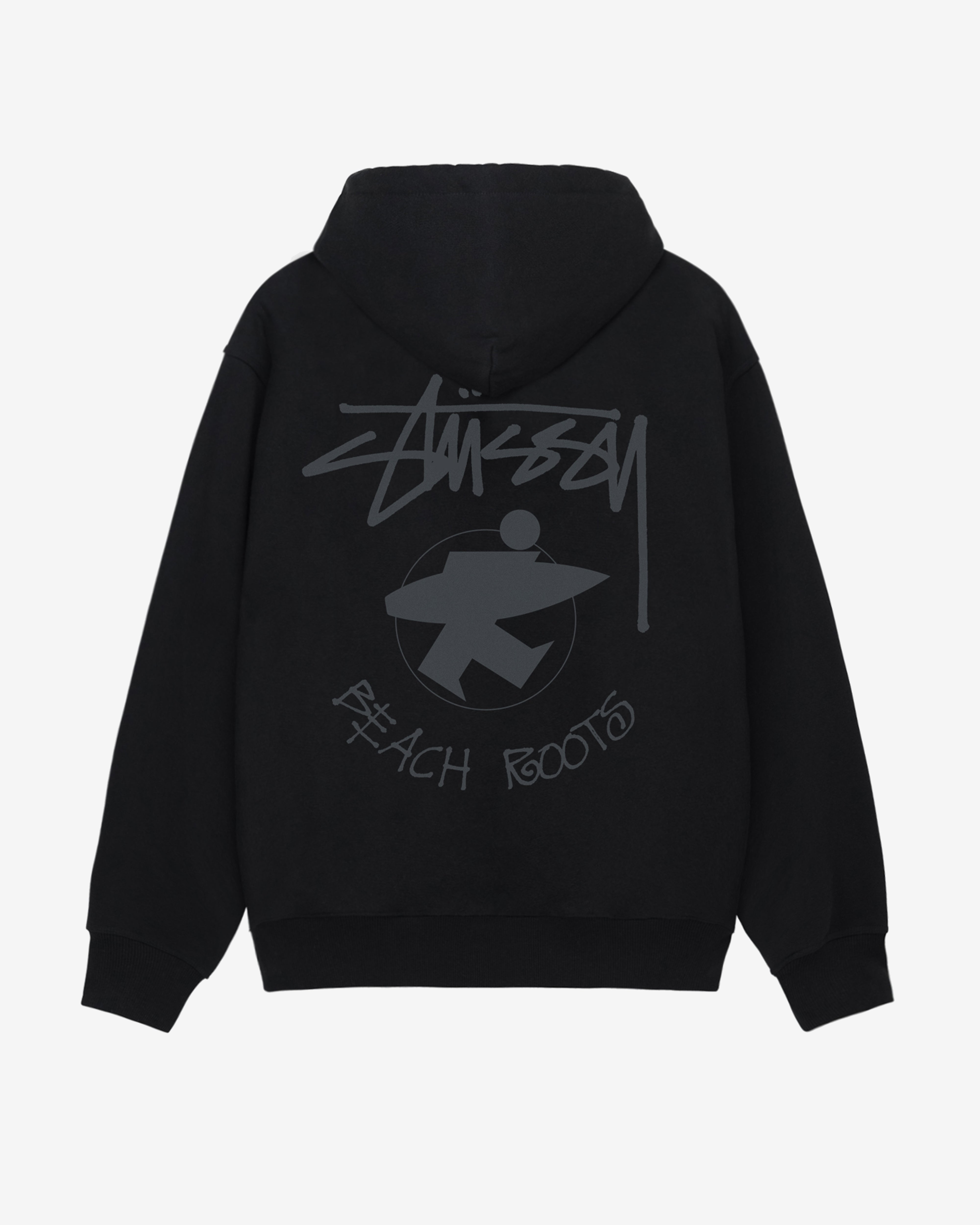 Stüssy: Men's Beach Roots Zip Hood (Black) | DSML E-SHOP