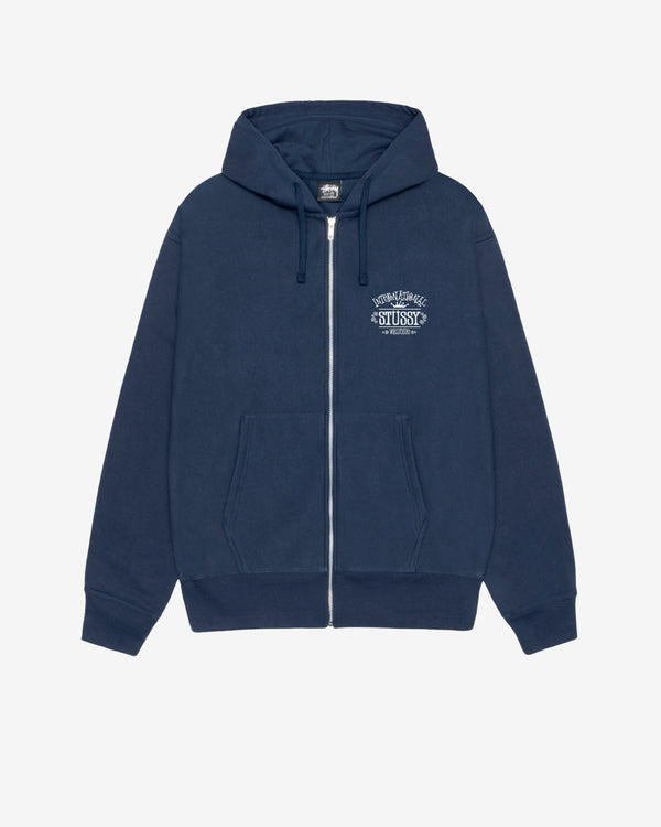 Stüssy - Men's Worldwide Zip Hood - (Navy)