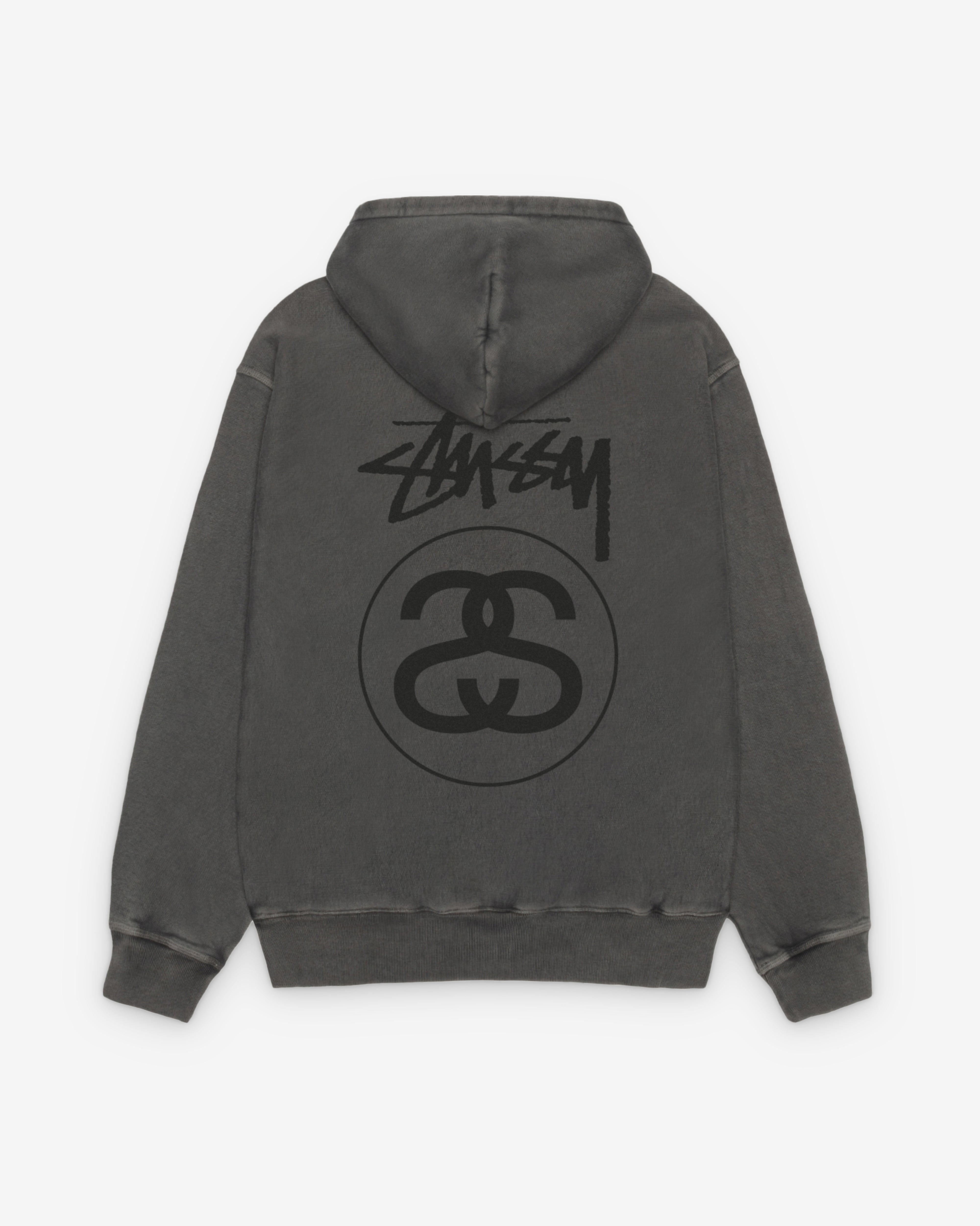 Stüssy: Stock Link Zip Hoodie Pigment Dyed (Black) | DSML E-SHOP