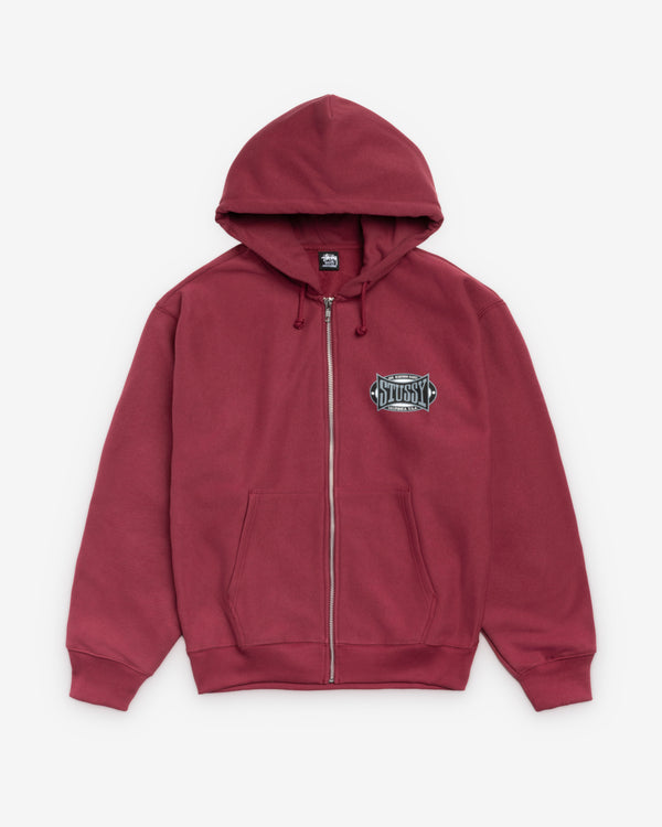 Stüssy - Champion Oval Zip Hood - (Wine)