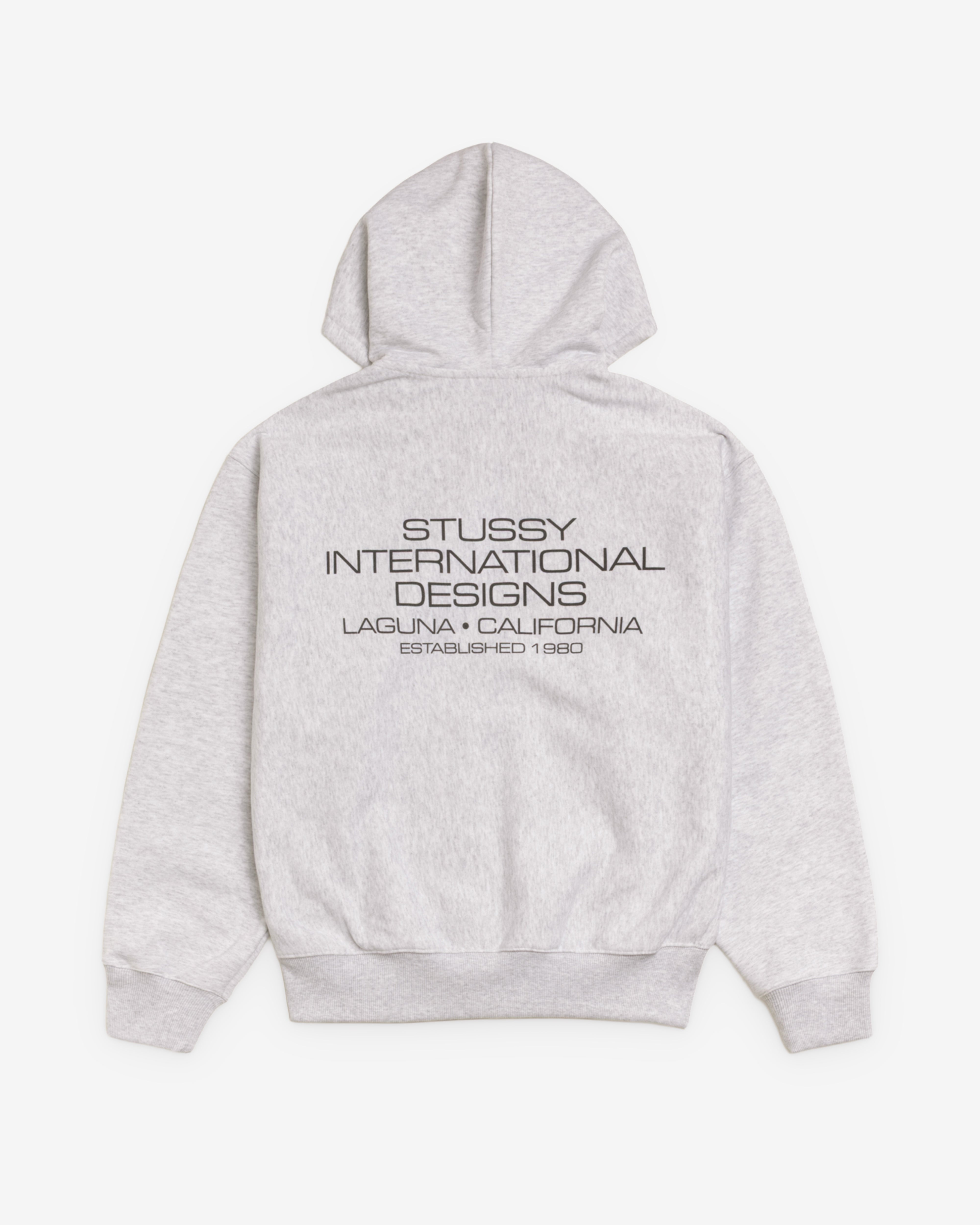 Stüssy: Men's International Designs Zip Hood (Ash Heather) | DSML