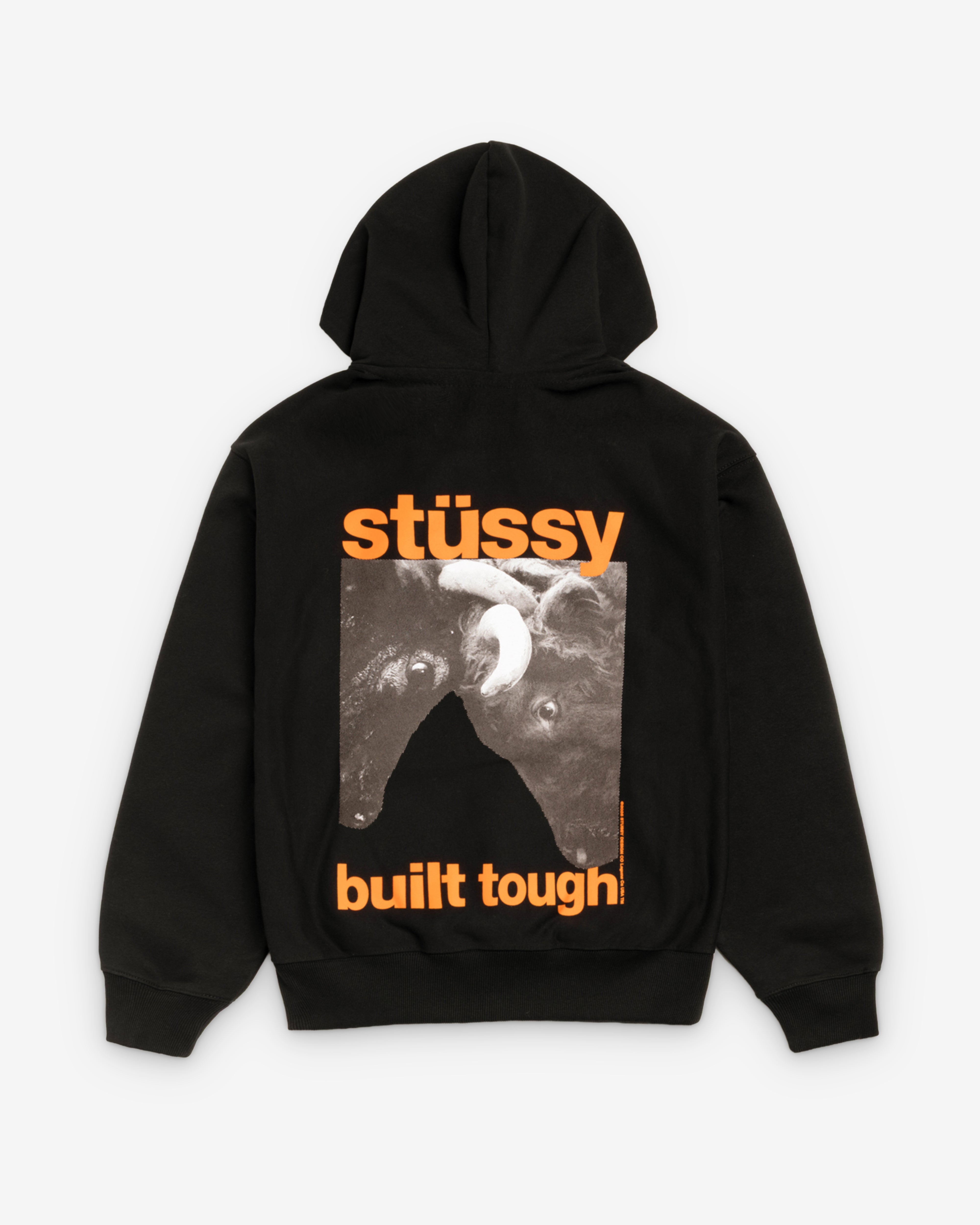Stüssy: Men's Built Tough Zip Hood (Black) | DSML E-SHOP