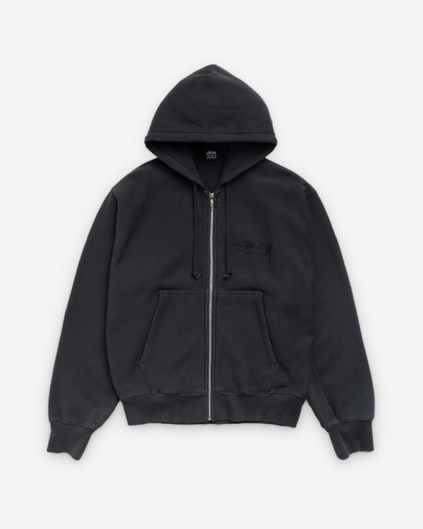 Stüssy - Men's Beach Roots Gar. Dyed Zip Hood - (Faded Black)