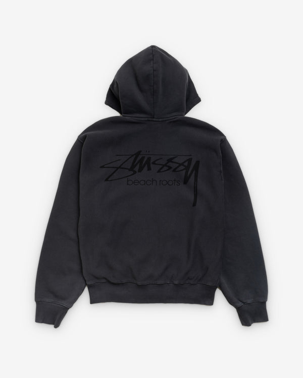 Stüssy - Men's Beach Roots Gar. Dyed Zip Hood - (Faded Black)