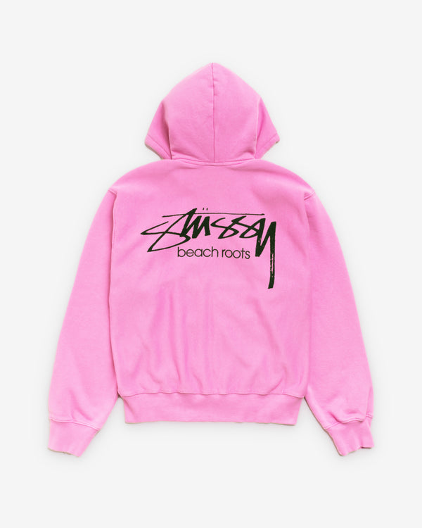 Stüssy - Men's Beach Roots Gar. Dyed Zip Hood - (Pink)