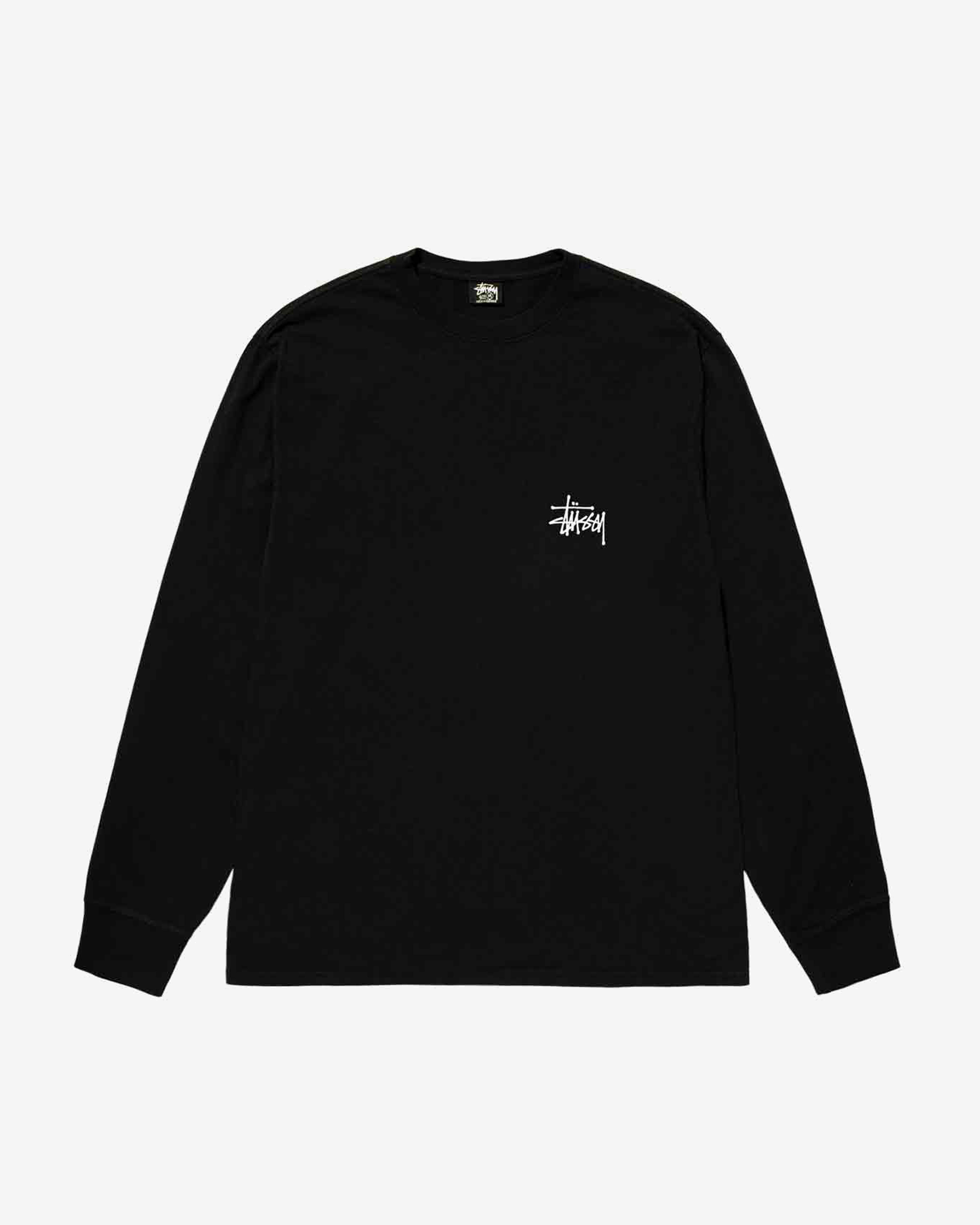Stüssy: Men's Basic Stüssy Long Sleeve T-Shirt (Black) | DSML E-SHOP