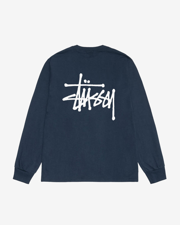 Stüssy - Men's Basic Stüssy Long Sleeve T-Shirt - (Navy)