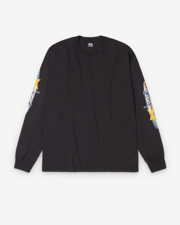 Stüssy - Men's Two Star Pig. Dyed Ls Tee - (Faded Black)