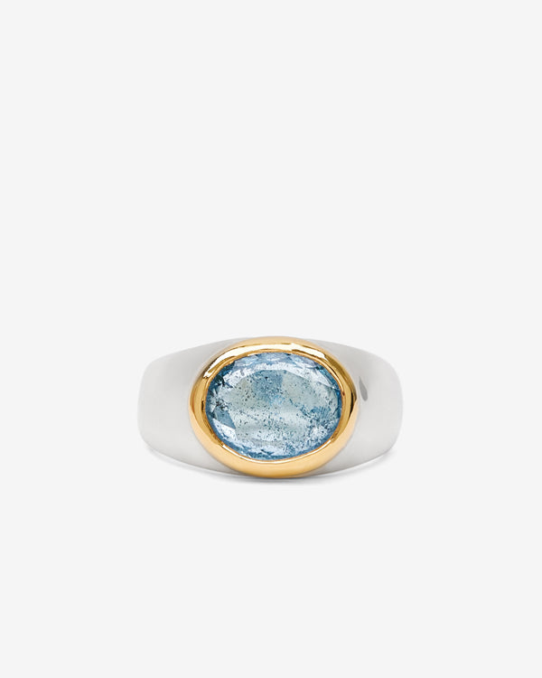 Frederick Grove - Oval Aquamarine Ring - (Silver/Gold)