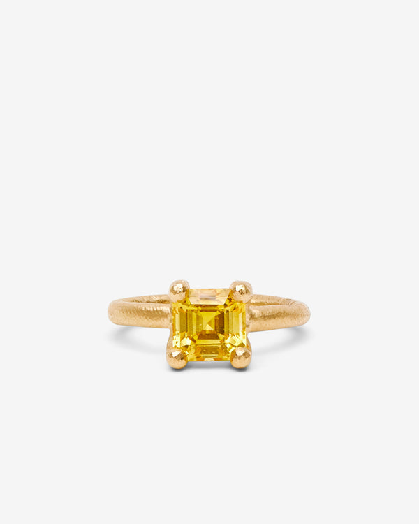 Seb Brown -  Asscher Column Ring - (Yellow Gold)