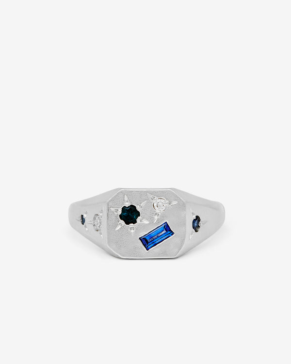 Seb Brown - Blue Difficult Ring - (White Gold)