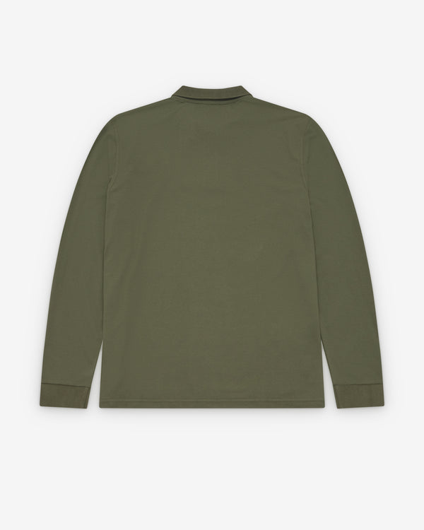 Aman - Kim Jones Long Sleeve Polo Shirt - (Kombu Green)
